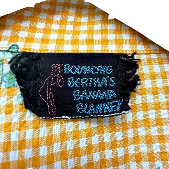 Rare Vintage Bouncing Bertha's Banana Blanket Top Medium Yellow 70s Cottagecore - Picture 4 of 14